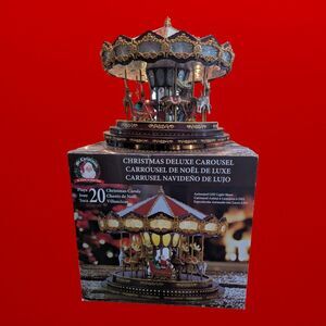 Mr Christmas Deluxe Christmas Carousel 20 Songs TESTED and WORKS Large Decor